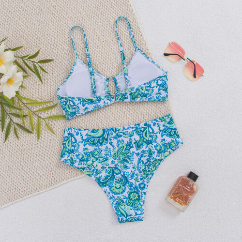 Ensembles de bikini triangle pour femmes Maillot de bain-Bleu S 1