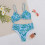 Women's Triangle Bikini Sets O Ring Linked Two Piece-Blue S 3