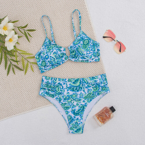 Ensembles de bikini triangle pour femmes Maillot de bain-Bleu S 2