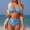 Women's Triangle Bikini Sets O Ring Linked Two-deeppink XL 5