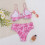 Women's Triangle Bikini Sets O Ring Linked Two-deeppink XL 6
