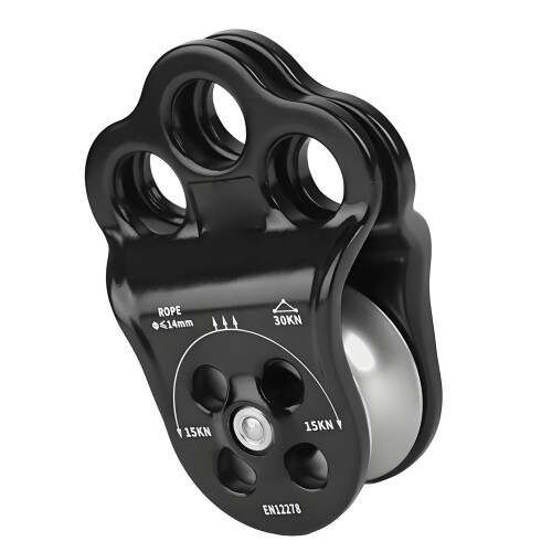 Smooth Rolling Double Bearing Pulley Perfect for-Black Silver