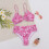 Women's Triangle Bikini Sets O Ring Linked Two Piece-Blue S 7