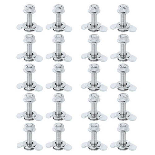 2X L Track Threaded Stud Fittings L-Track Threaded Double Stud Lug Fitting Tie Down, Used with L Track Rails, Silver