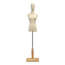 Adjustable Wooden Mannequin Dress Form Stand with Detachable Arm, Medium Size Wood Color