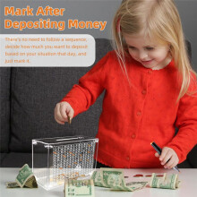 Doorzichtige Spaarpot voor Kinderen, Volwassenen, Doorzichtig Acryl Spaarvarken, Spaarpot voor Volwassenen met Teller voor Spaardoel Beste Cadeau 1000