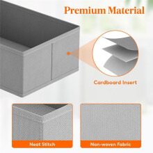 Closet Drawer Organizer Set, 16-Pack in 3 Sizes, Foldable Fabric Storage Bins for Underwear, Socks, and More