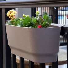 Semi Circular Wall Hanging Railing Flower Plastic Pots Baskets Suitable for Balcony Fence Garden Outdoor Indoor B