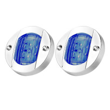 2x DC12V Round Marine Boat LED Courtesy Lights Cabin Deck Stern 6 LED Side LightNavigatioin Light