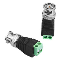 50 Pack BNC Male Connector CAT5 to Coax CCTV Video Adapter for Security Camera System