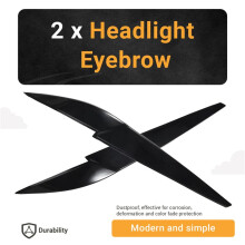 Front Headlight Cover Light Lamp Eyelid Eyebrow Trim ABS for X5 X6 F15 F16 2014-2018 Gloss Black