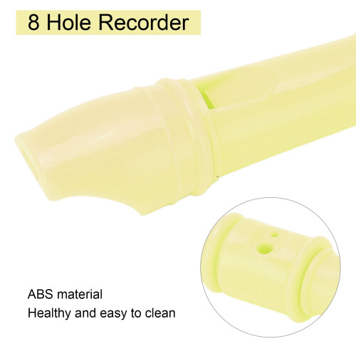 ABS 8-Hole Soprano Recorder for Kindergarten & Elementary Yellow 2