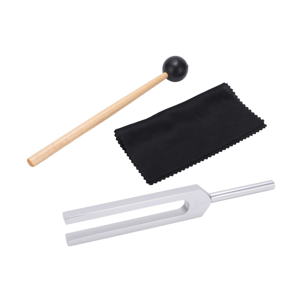 528Hz Metal Tuning Fork with Wood & Cloth for Stress Relief & Meditation