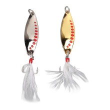 2pcs Luminous Metal Fishing Lures 10g Bass Trout Hard Baits with Treble Hooks