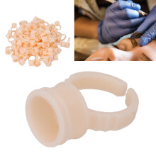 100pcs Silicone Microblading Ink Ring Cup, 13mm Diameter, Microblading & Eyelash Glue Holder