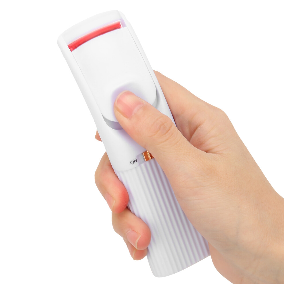 White Heated Eyelash Curler Handheld Electric, 130Mm Length