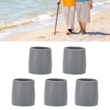 5 Pcs Thick Rubber Crutch Tips - Non Slip Cane Foot Pads, Gray