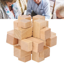 Wooden Puzzle Lock Interlocking 3D Brain Teaser Toy for Adults & Kids