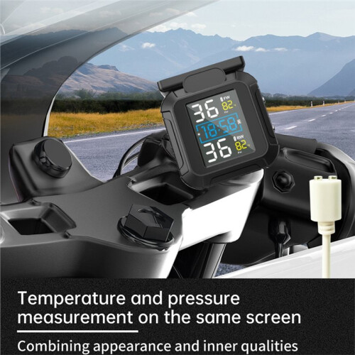 Soldriven Motorcykel TPMS Soldriven Däcktrycksmonitor med Extern Sensor Däcktrycksövervakningssystem 1