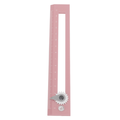High Accuracy 2-in-1 Compass Ruler Student Drawing Tool Pink 17x3cm 2