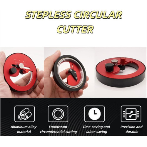 Stepless Circular Cutter (1-25mm) - Rotary Round Cutting Tool with Triangular Blade for DIY Paper,  Materials 1