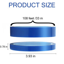 4 Rolls Heat Transfer Tape, Heat Resistant Tape for Heat Sublimation Tumbler,Coffee Mugs,10MM/20MM X33M(108Ft)