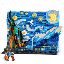 Starry Night Building Blocks Vincent Van Gogh 1858pcs Detailed Micro Kit Artistic Home Display