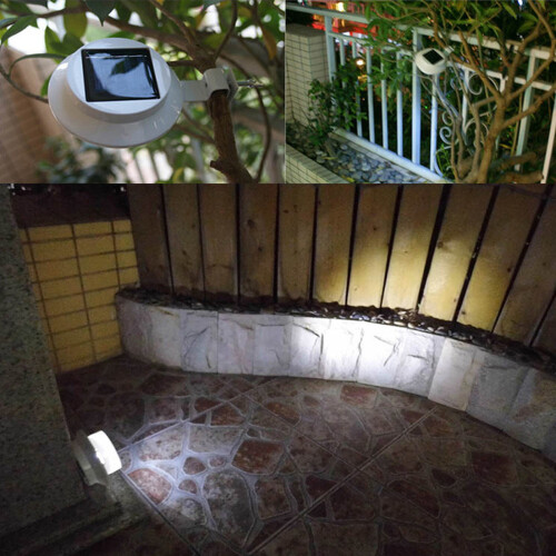 Waterproof Solar Gutter Lights 3 LEDs, 12x6cm, White Shell 2