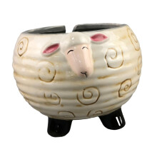 Ceramic Yarn Bowl for Knitting and Crochet, AntiTangle Yarn Holder with MultiStrand Holes