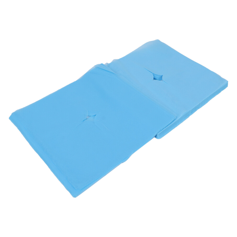 Blue 100Pcs Face Rest Cover With Hole Disposable & Breathable For Beauty Salons