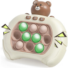 Pop It Game Console Bear Handheld Push Bubble Toy with Fast Push Gameplay for Kids Travel