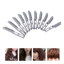 Hair Perm Rods 12pcs Grey Hollow Hair Curling Clips for Barbershop Styling