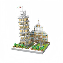 Leaning Tower of Pisa Building Blocks Architecture Model Kit, 8.7' Microscale Display with 1700+ Pieces