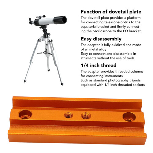 107mm Telescope Dovetail Mounting Plate with Saddle Adapter, Durable Metal for Optical Alignment 2