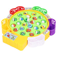 Fishing Game with 24 Fish 5 Poles Rotating Board Kids Toddler Gift with Music