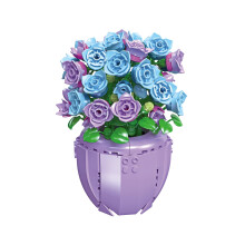 Botanical Building Blocks Flower Bonsai Set with Fresh Bluebell Finish DIY Home Decor Kit for Adults