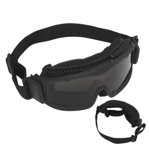 Explosion-Proof Outdoor Hunting Climbing Goggles with Interchangeable Lenses, Black