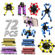 72 PCS Transformable Robot Fidget Spinner Toys Bulk for Kids and Adults Stress Relief Sensory Chain