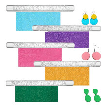 5 Pieces Polymer Clay Texture Rollers for Earring Making, Pottery Stamps for Polymer Clay Earrings for DIY