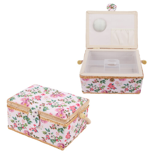 Large Double Layer Sewing Basket with Comfortable Handle – 24x17.5x13cm 2