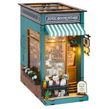 DIY Book Nook Kit 3D Wooden Puzzle Bookshelf Insert Decor DIY MiniDollhouse Model Bookshelf Insert Bookend Building