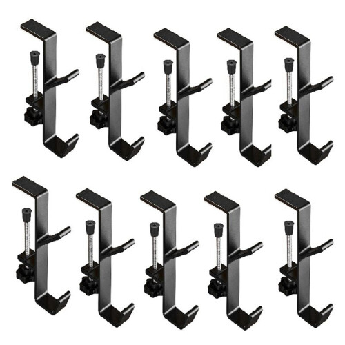 10pcs Double-Layer Locking Desk Hook Bag Hook Office Desk Mobile Bag Hook Desk Side Table Hook Black