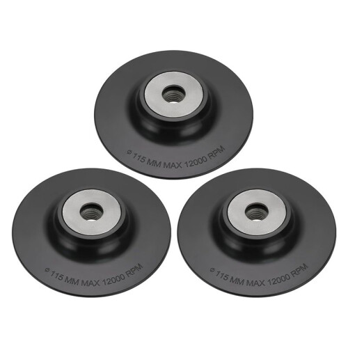 3pcs Plastic Angle Grinder Backing Pad Compatible with M14 Internal Thread Disc Sander Angle Grinder 115mm Diameter