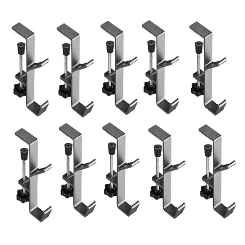 10pcs Double-Layer Locking Desk Hook Bag Hook Office Desk Mobile Bag Hook Desk Side Table Hook Silver Gray