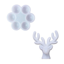 Deer Handicraft Resin Mold Kit Box with 6 Bowls. DIY Resin Casting for Candlestick Candy Cosmetic Jewelry Container