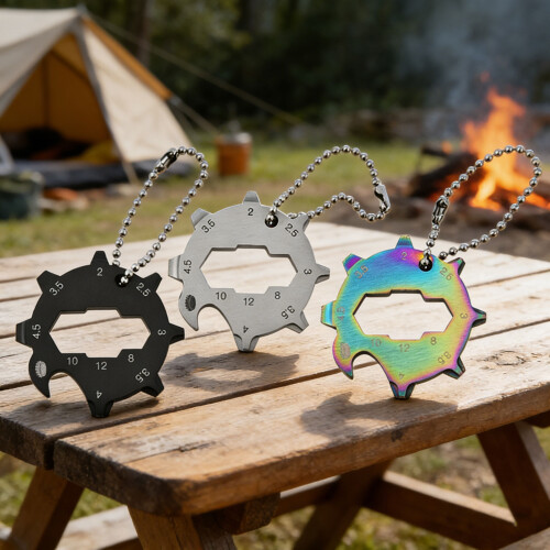 Stainless steels Keychain Tool Card Light-Color 1titanium colo 2