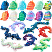 12 Pcs 3D Printed Dragon Eggs with Surprise Reveal, Colorful Dragons Inside, Easter Egg Hunt Toys