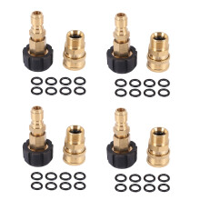 4X Juego de Adaptadores para Lavadoras A Presión, Conector Rápido, M22 14mm Giratorio A Conexión Métrica M22, M22-14 Giratorio + Enchufe de 3/8