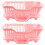 2X Set di Scolapiatti per Cucina Nel Plastica Ambientale Set di Scolapiatti Supporto (Rosa) 1
