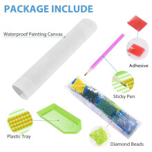 2X Conjunto de Pintura de Diamante Redondo com Diamante Completo para Sala de Estar DecoraçãO de Sala de Jantar Pintura PavãO e Flor
